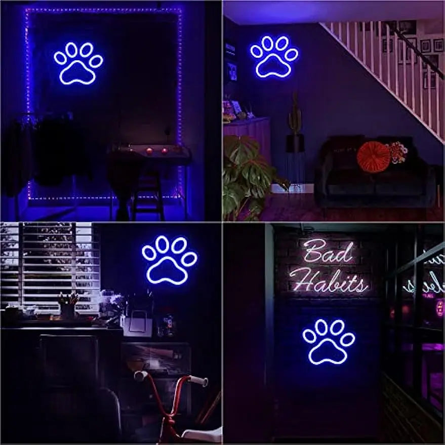 Letrero de neón LED con forma de pata regulable (alimentado por USB)