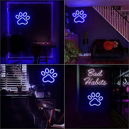 Dimmable Paw LED Neon Sign (USB Powered)