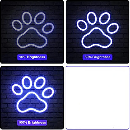 Dimmable Paw LED Neon Sign (USB Powered)