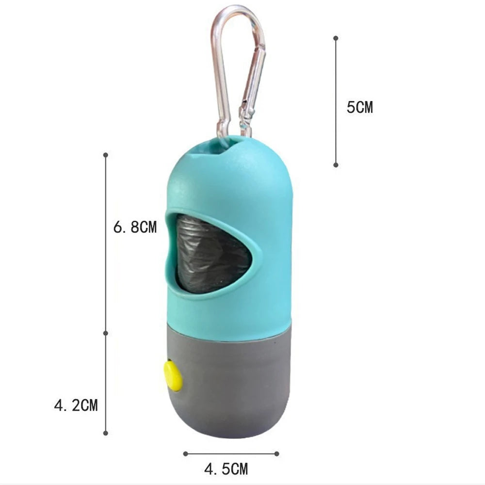 Dispensador de bolsas de caca de perro con luz LED