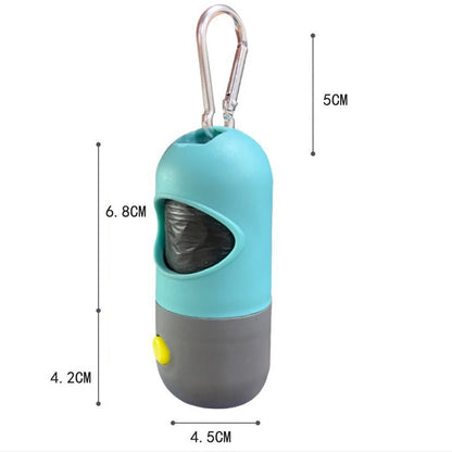 Dispensador de bolsas de caca de perro con luz LED