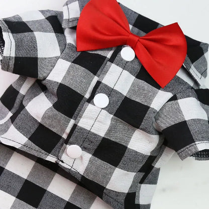 Classic Plaid Shirt With A Bowtie